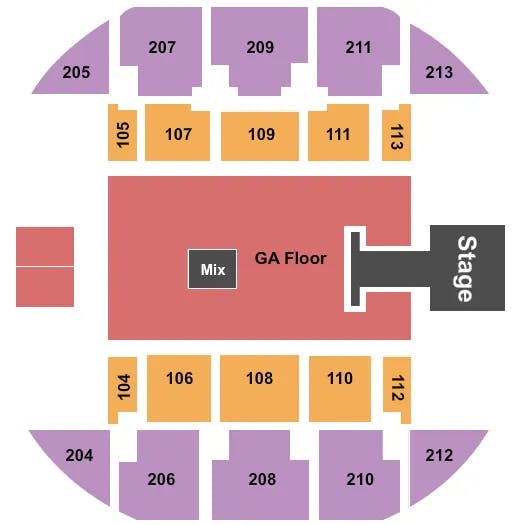  ENDSTAGE GA FLOOR W CATWALK Seating Map Seating Chart