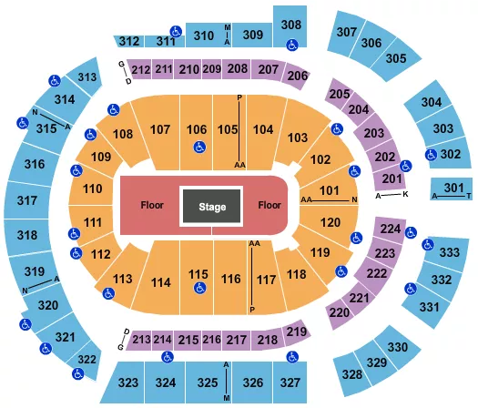  CENTER STAGE 1 Seating Map Seating Chart