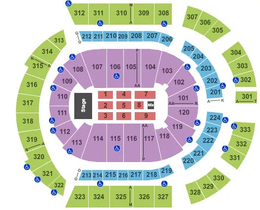  END STAGE Seating Map Seating Chart