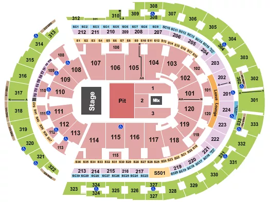  ENDSTAGE PIT 2 Seating Map Seating Chart