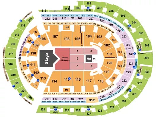  SAM HUNT Seating Map Seating Chart