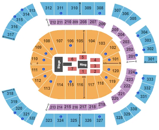  WWE Seating Map Seating Chart