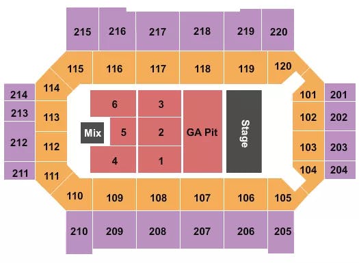  ENDSTAGE GA PIT Seating Map Seating Chart