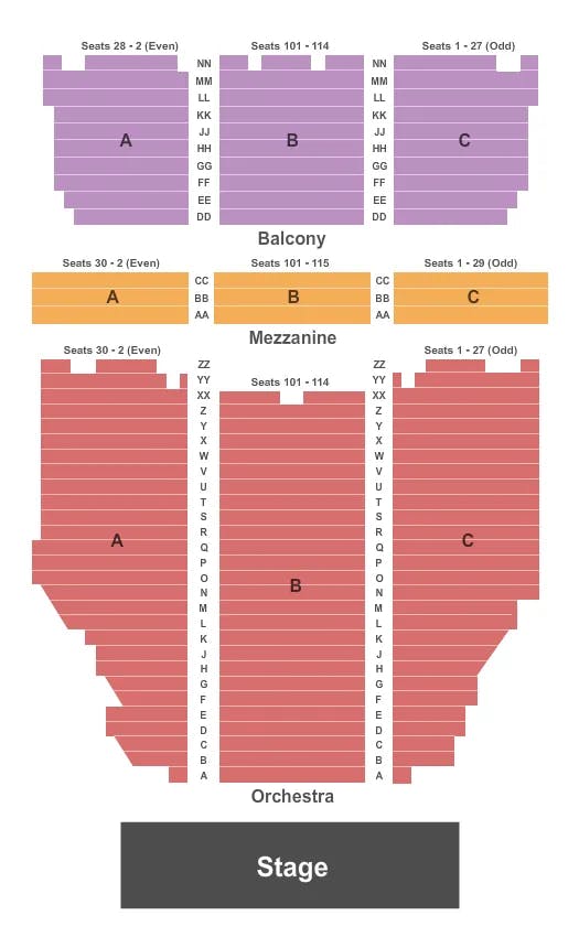  ENDSTAGE NO PIT Seating Map Seating Chart