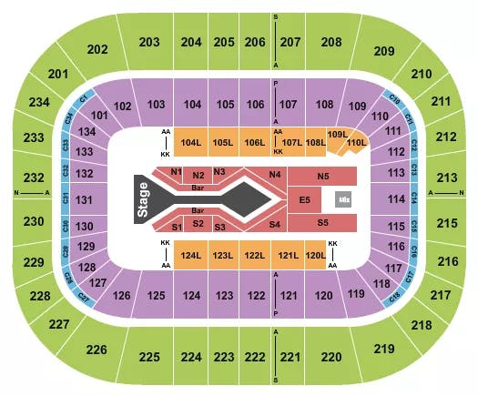  BLAKE SHELTON Seating Map Seating Chart