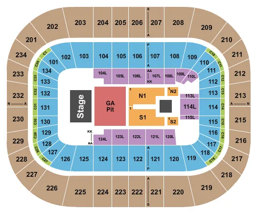  BRUCE SPRINGSTEEN Seating Map Seating Chart