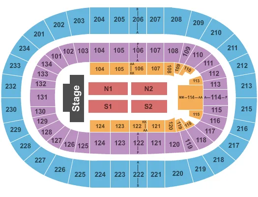  END STAGE Seating Map Seating Chart