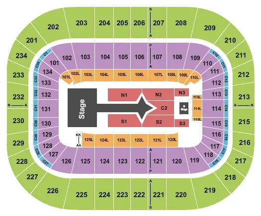  JUSTIN BIEBER Seating Map Seating Chart