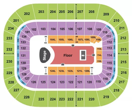  KACEY MUSGRAVES Seating Map Seating Chart