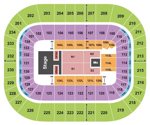  KENNY CHESNEY Seating Map Seating Chart