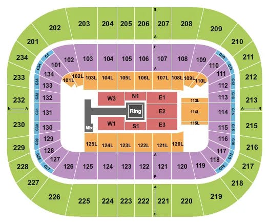  WWE 2 Seating Map Seating Chart