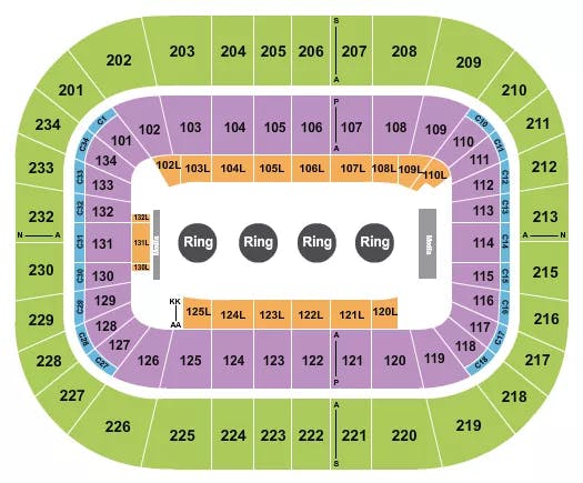  WRESTLING OLYMPIC TRIALS Seating Map Seating Chart