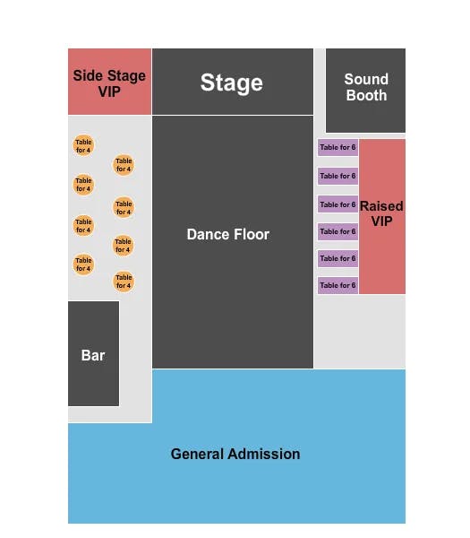 BUCKS BACKYARD ENDSTAGE Seating Map Seating Chart