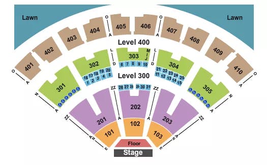 BUDWEISER STAGE TORONTO ENDSTAGE GA FLOOR 2 Seating Map Seating Chart