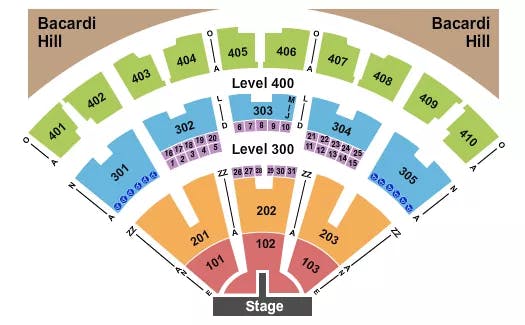 BUDWEISER STAGE TORONTO HOOTIE Seating Map Seating Chart