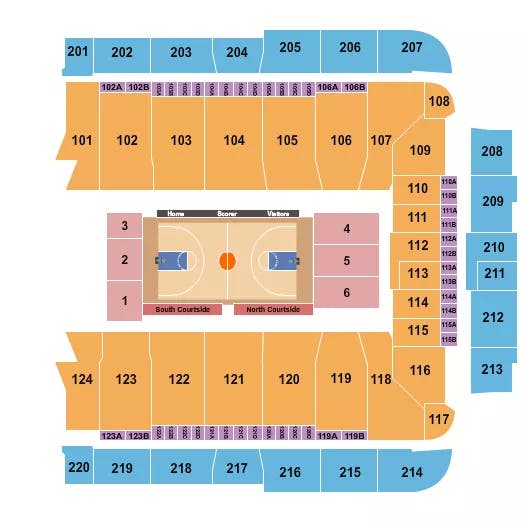 BASKETBALL 1 Seating Map Seating Chart