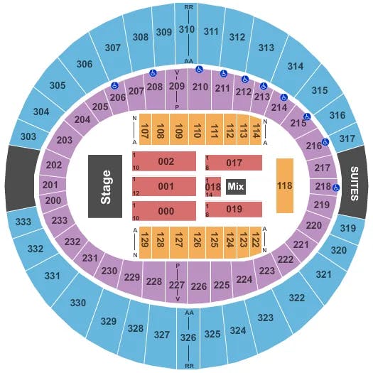  END STAGE Seating Map Seating Chart