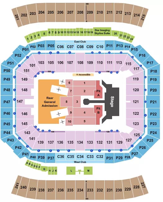  ROLLING STONES 2 Seating Map Seating Chart