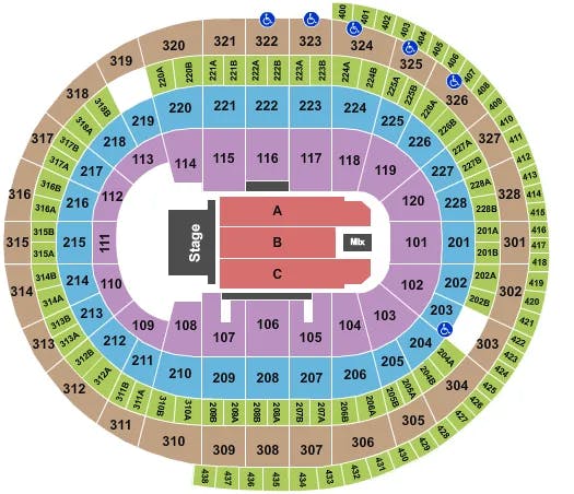  BRYAN ADAMS Seating Map Seating Chart