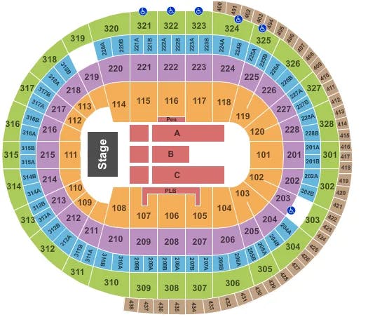  END STAGE Seating Map Seating Chart