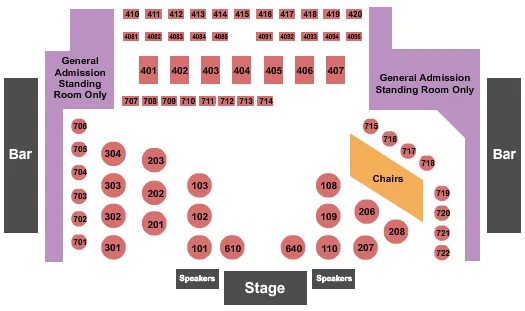 CANYON CLUB AGOURA HILLS ENDSTAGE RSVD TABLES 5 Seating Map Seating Chart