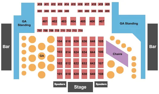 CANYON CLUB AGOURA HILLS ENDSTAGE Seating Map Seating Chart