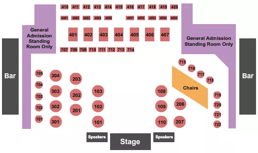 CANYON CLUB AGOURA HILLS ENDSTAGE TABLES 9 Seating Map Seating Chart