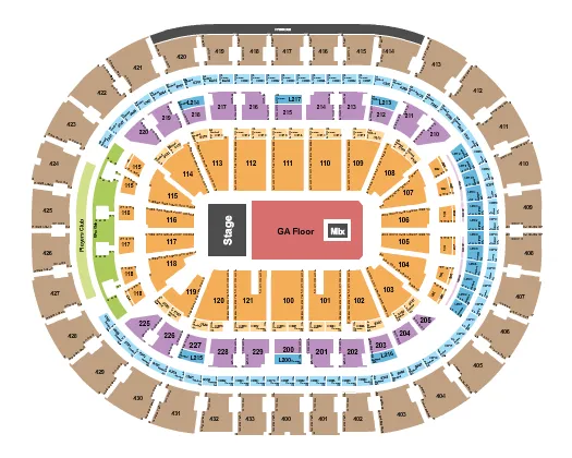  END STAGE GA FLOOR Seating Map Seating Chart