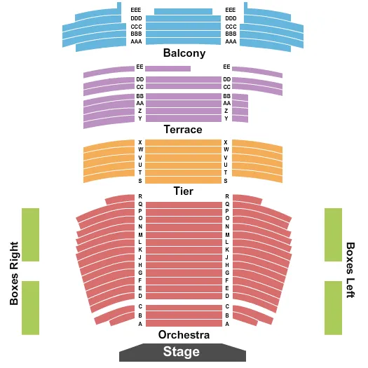  END STAGE Seating Map Seating Chart