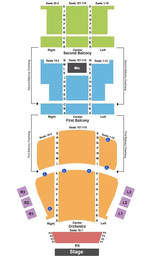 CAROLINA THEATRE DURHAM ENDSTAGE PIT 2 Seating Map Seating Chart