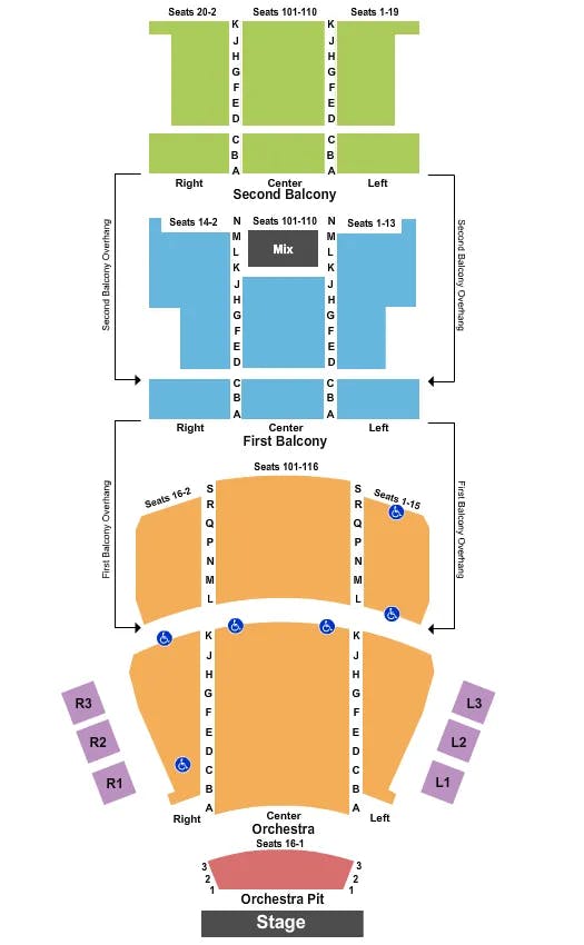 CAROLINA THEATRE DURHAM ENDSTAGE PIT 1 Seating Map Seating Chart