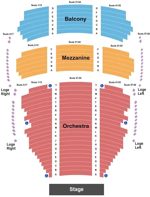 CASTLE THEATER AT MAUI ARTS CULTURAL CENTER END STAGE Seating Map Seating Chart