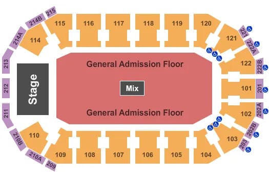  END STAGE GA Seating Map Seating Chart