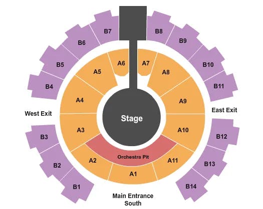 CELEBRITY THEATRE AZ CENTER STAGE PIT Seating Map Seating Chart