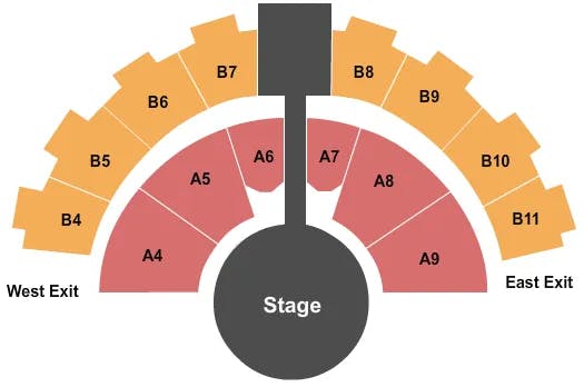 CELEBRITY THEATRE AZ HALF STAGE A4A9 B4B11 Seating Map Seating Chart