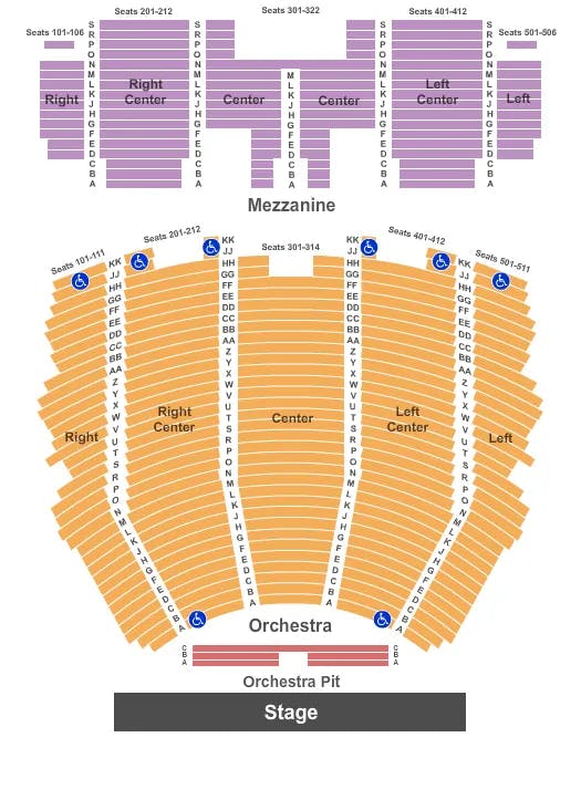 CENTENNIAL HALL AZ ENDSTAGE RESERVED Seating Map Seating Chart