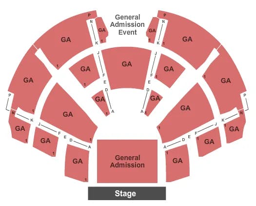  GENERAL ADMISSION Seating Map Seating Chart