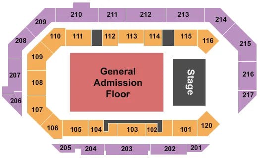  GA FLOOR Seating Map Seating Chart