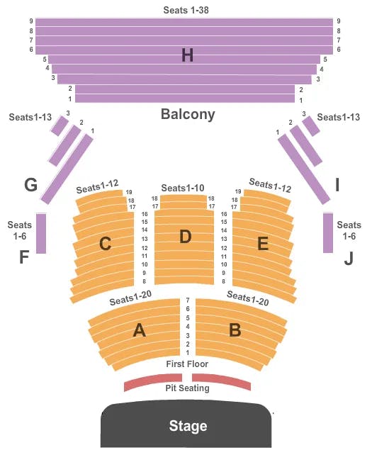  ENDSTAGE PIT Seating Map Seating Chart