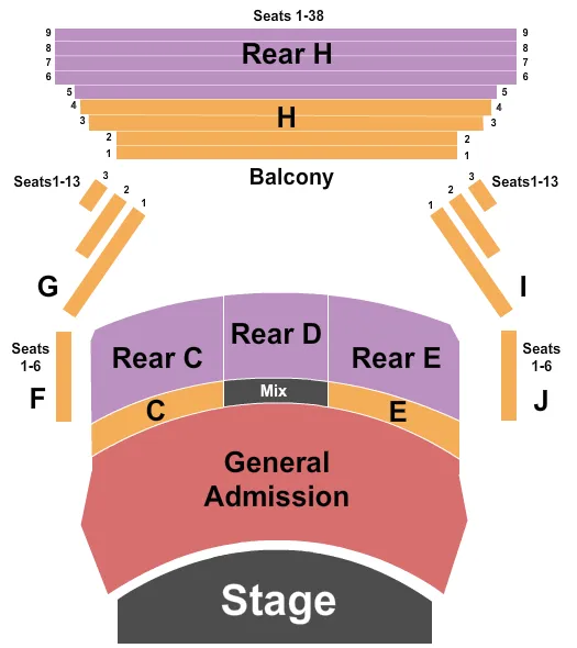  TEGAN SARA Seating Map Seating Chart