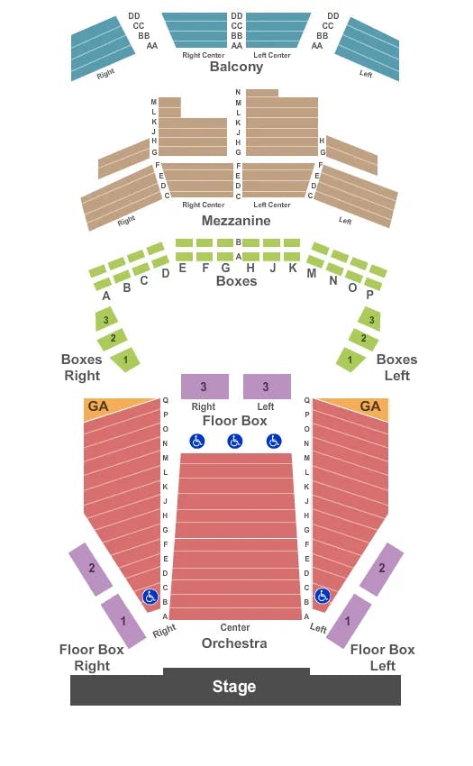  END STAGE Seating Map Seating Chart