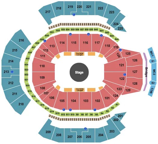  CENTER STAGE Seating Map Seating Chart