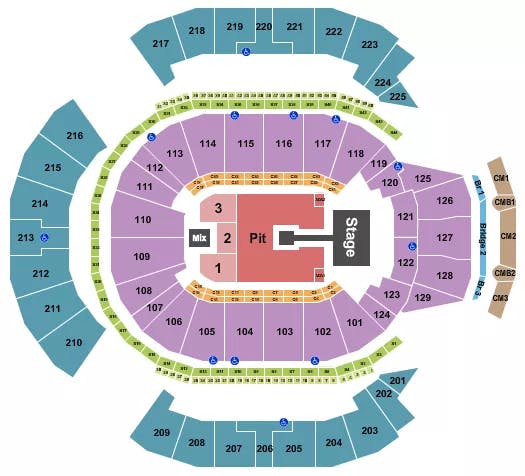  ENDSTAGE PIT Seating Map Seating Chart