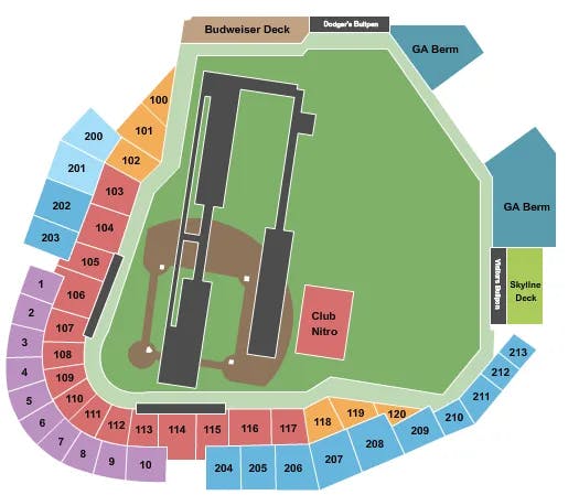  NITRO CIRCUS Seating Map Seating Chart