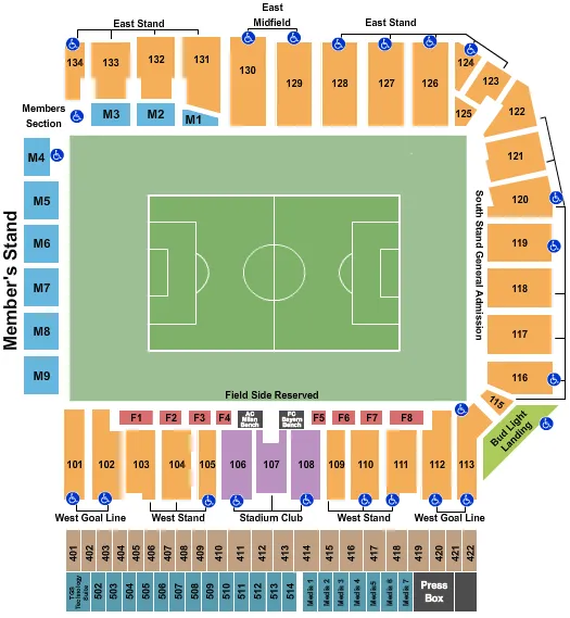 CHILDRENS MERCY PARK CHAMPIONS CUP Seating Map Seating Chart