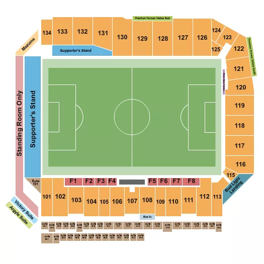 CHILDRENS MERCY PARK INTERNATIONAL FRIENDLY Seating Map Seating Chart