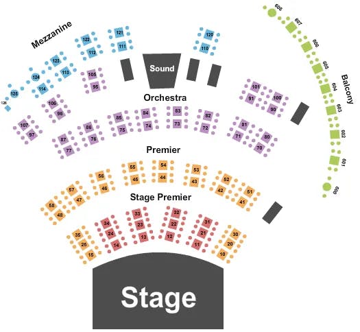 CITY WINERY NASHVILLE ENDSTAGE 3 Seating Map Seating Chart