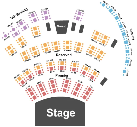 CITY WINERY NASHVILLE END STAGE Seating Map Seating Chart