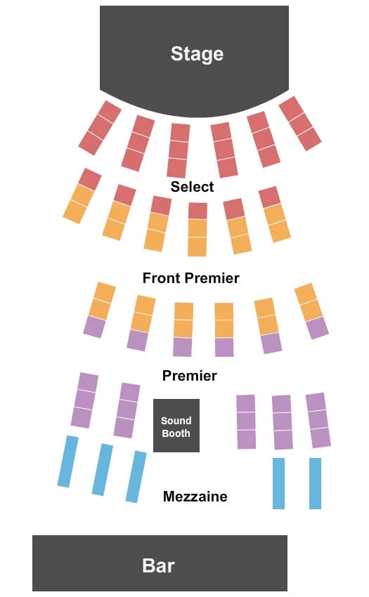 CITY WINERY PHILADELPHIA END STAGE Seating Map Seating Chart