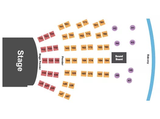 CITY WINERY PITTSBURGH END STAGE Seating Map Seating Chart